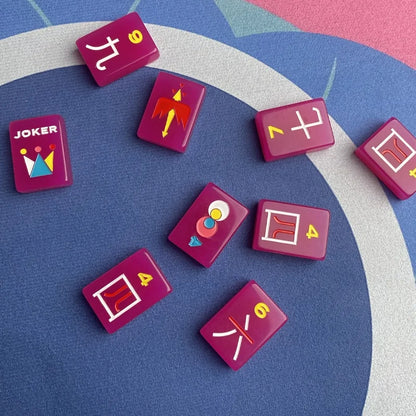 Raspberry Rose Mahjong Tiles