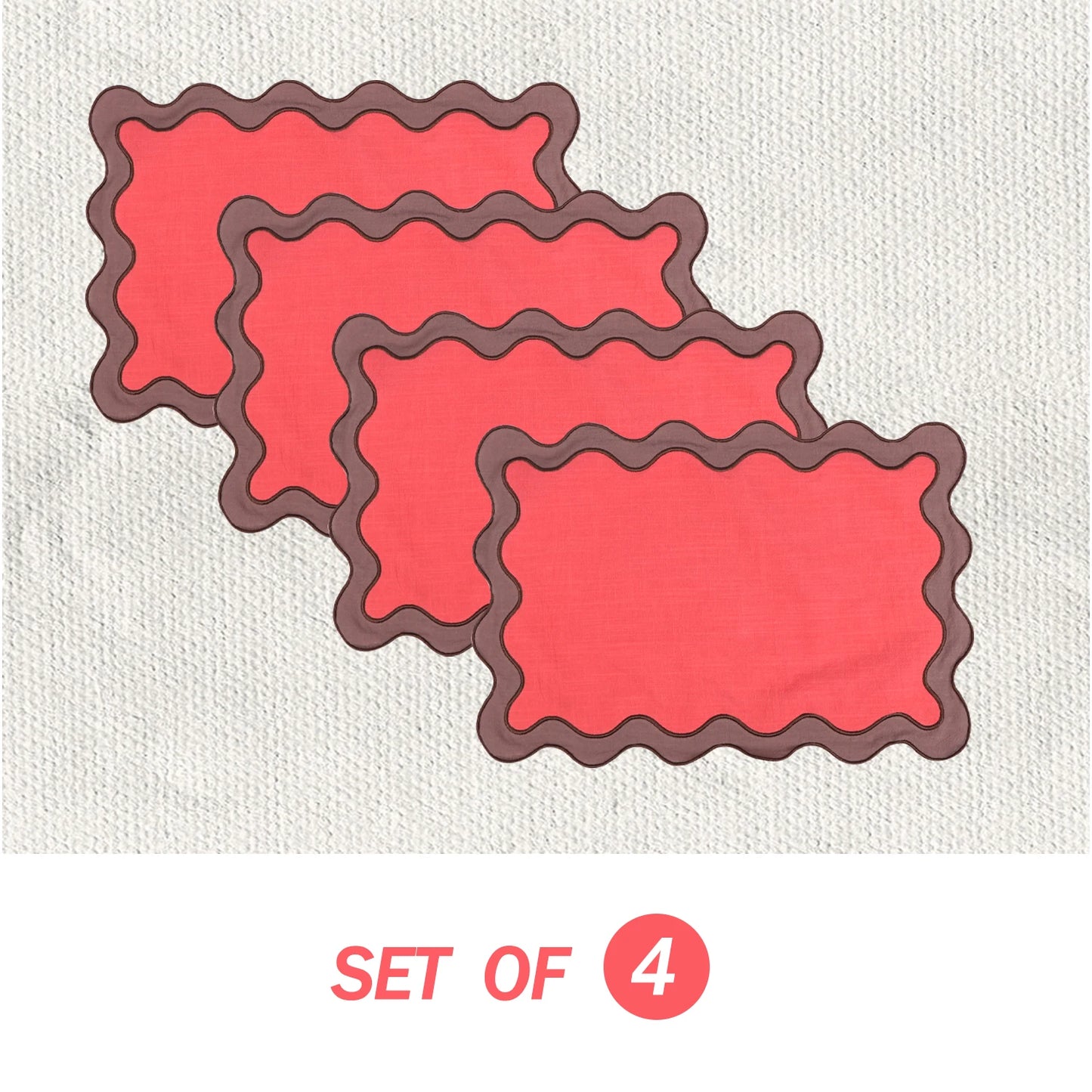 Set of 4 Scalloped Placemats