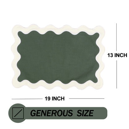 Set of 4 Scalloped Placemats