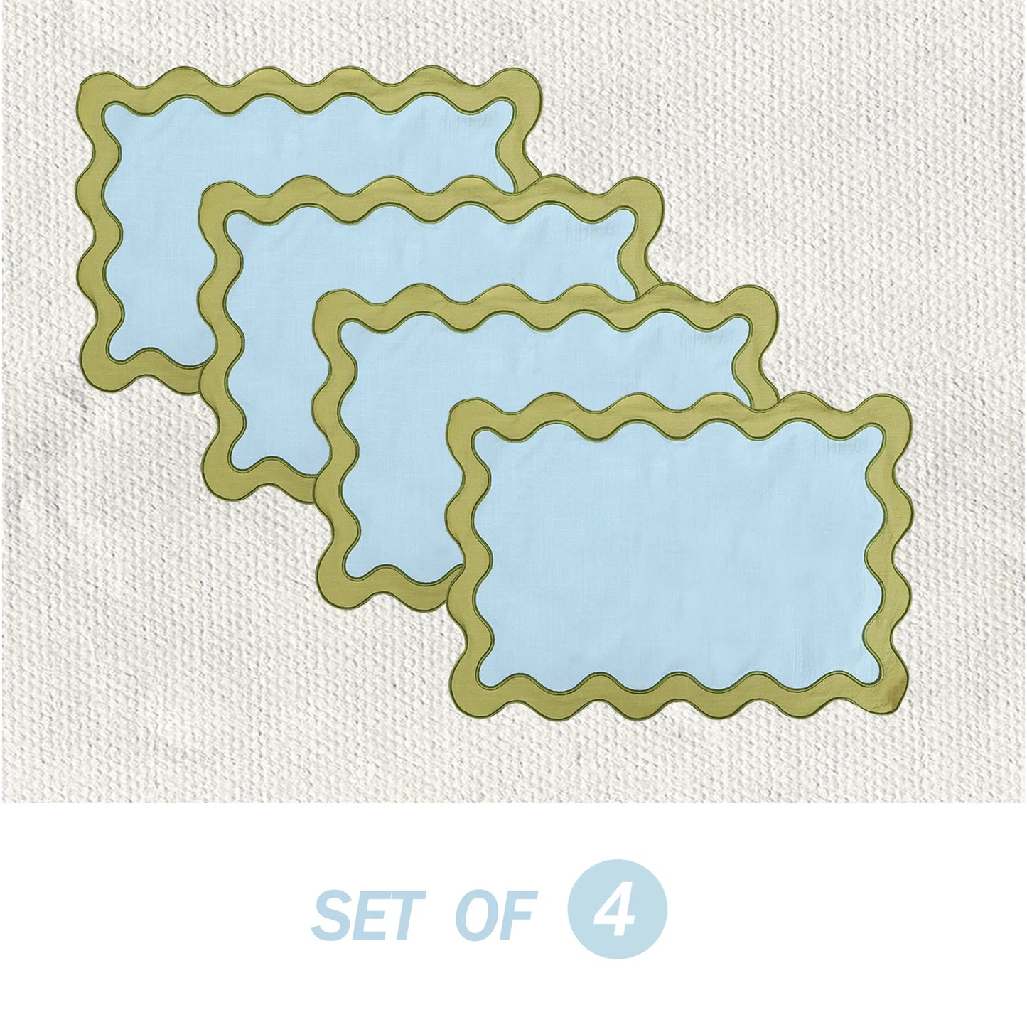 Set of 4 Scalloped Placemats