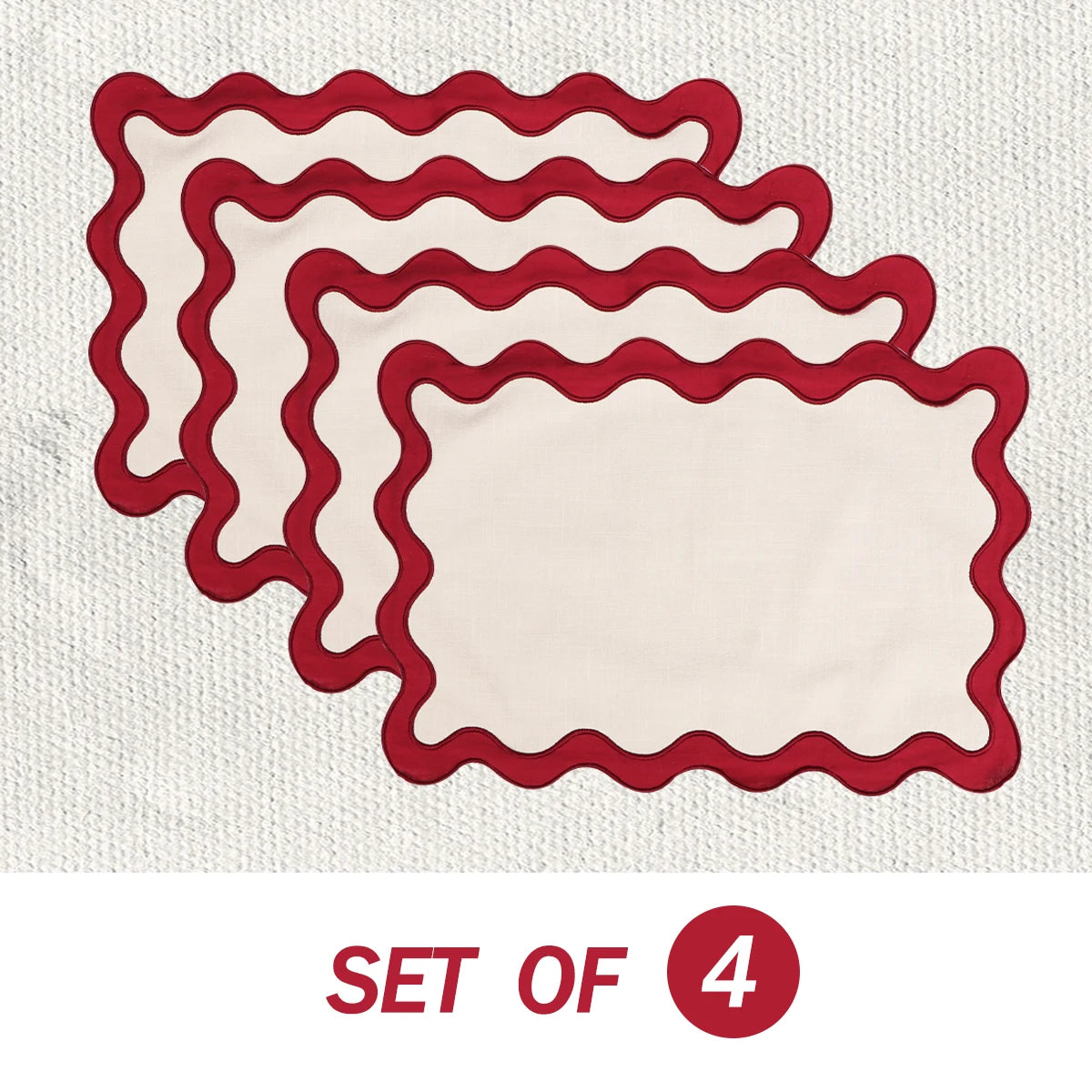 Set of 4 Scalloped Placemats
